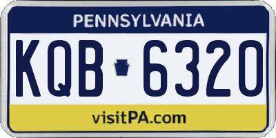 PA license plate KQB6320