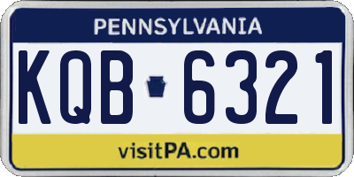 PA license plate KQB6321