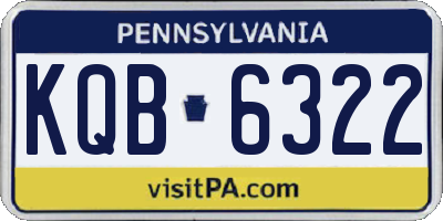 PA license plate KQB6322