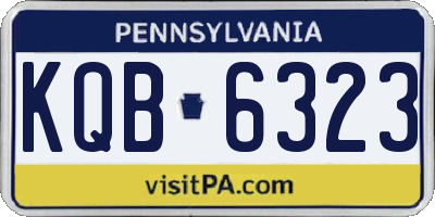 PA license plate KQB6323