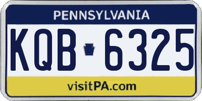 PA license plate KQB6325