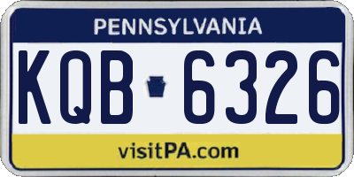 PA license plate KQB6326