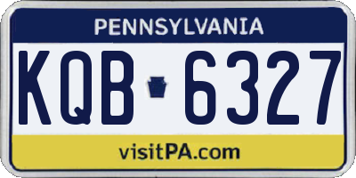 PA license plate KQB6327