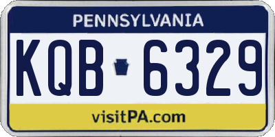 PA license plate KQB6329