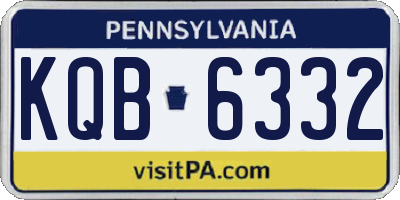 PA license plate KQB6332