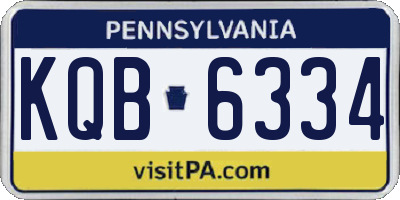 PA license plate KQB6334