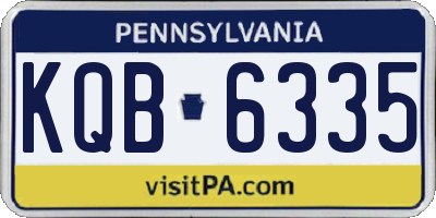 PA license plate KQB6335