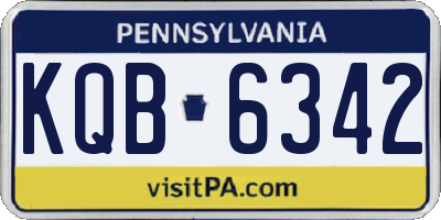 PA license plate KQB6342