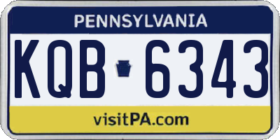 PA license plate KQB6343