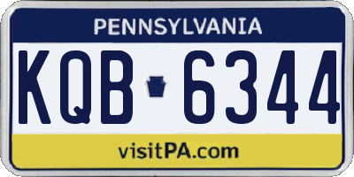 PA license plate KQB6344