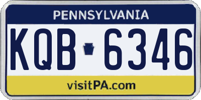 PA license plate KQB6346