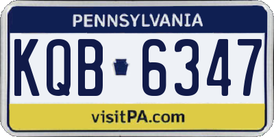 PA license plate KQB6347