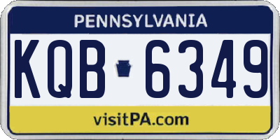 PA license plate KQB6349