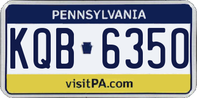 PA license plate KQB6350