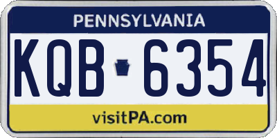PA license plate KQB6354