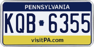PA license plate KQB6355