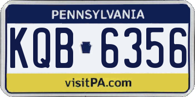 PA license plate KQB6356