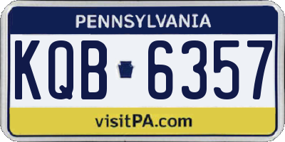 PA license plate KQB6357