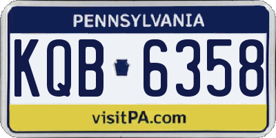PA license plate KQB6358