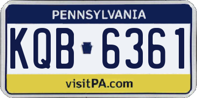 PA license plate KQB6361