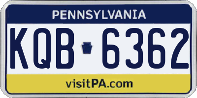 PA license plate KQB6362