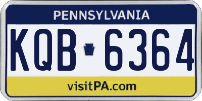 PA license plate KQB6364