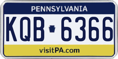PA license plate KQB6366