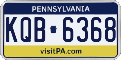 PA license plate KQB6368
