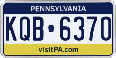 PA license plate KQB6370