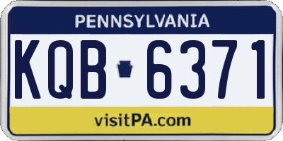 PA license plate KQB6371