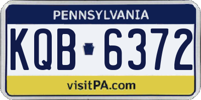 PA license plate KQB6372