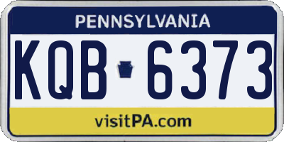 PA license plate KQB6373