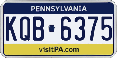 PA license plate KQB6375