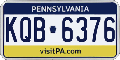 PA license plate KQB6376