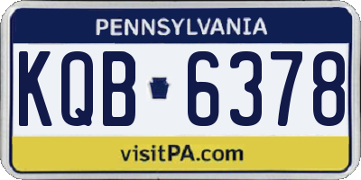 PA license plate KQB6378