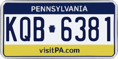 PA license plate KQB6381