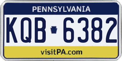 PA license plate KQB6382