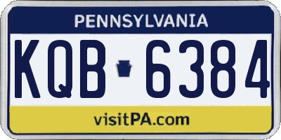 PA license plate KQB6384
