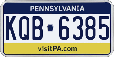 PA license plate KQB6385