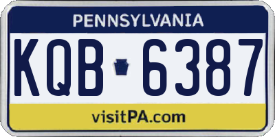 PA license plate KQB6387