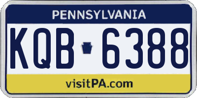 PA license plate KQB6388