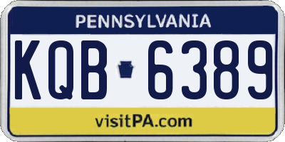 PA license plate KQB6389