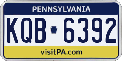 PA license plate KQB6392