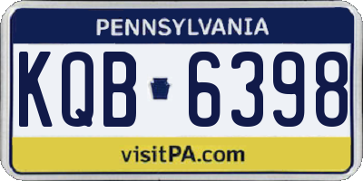 PA license plate KQB6398