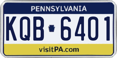 PA license plate KQB6401