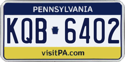 PA license plate KQB6402