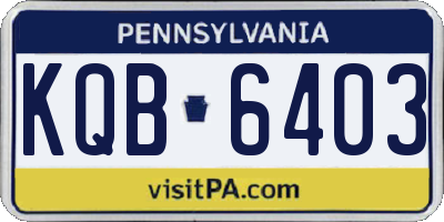 PA license plate KQB6403