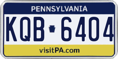 PA license plate KQB6404