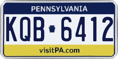 PA license plate KQB6412