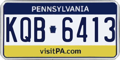 PA license plate KQB6413